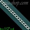 14K Gold Cuban Concave White Chain 22" 2.4mm