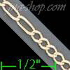 14K Gold Figaro 10+7 Chain 18" 2.5mm