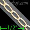 14K Gold Open Link 1/1 Chain 7" 3.2mm