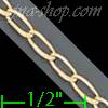 14K Gold Open Link 1/1 Chain 16" 2.5mm