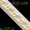 14K Gold Double Open Link Chain 8" 7.4mm