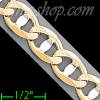 14K Gold Mariner Concave 2 Tone Chain 22" 9.2mm