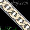 14K Gold Mariner Concave 2 Tone Chain 20" 7.8mm