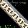 14K Gold Mariner Concave 2 Tone Chain 8" 6.3mm