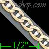 14K Gold Mariner Concave 2 Tone Chain 24" 4.3mm