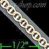 14K Gold Mariner Concave 2 Tone Chain 18" 2.9mm