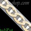 14K Gold Mariner Concave 2 Tone Chain 22" 10.9mm