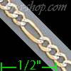 14K Gold Figaro 3+1 White Pave Chain 18" 3.2mm