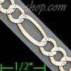 14K Gold Figaro 3+1 Larga White Pave Chain 20" 5.4mm