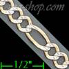 14K Gold Figaro 3+1 Larga White Pave Chain 18" 4.5mm