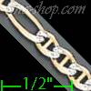 14K Gold Ficonucci White Pave Chain 20" 3.9mm