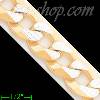 14K Gold Cuban White Pave Chain 26" 13.9mm