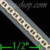 14K Gold Flat Mariner White Pave Chain 16" 2.4mm 14K Gold Flat Mariner White Pave Chain 16" 2.4mm