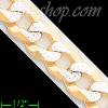 14K Gold Cuban White Pave Chain 8.5" 12.5mm