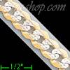 14K Gold Cuban White Pave Chain 8" 8.2mm