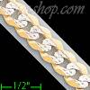 14K Gold Cuban White Pave Chain 20" 8.2mm