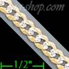 14K Gold Cuban White Pave Chain 20" 4.5mm