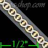 14K Gold Light Mariner White Pave Chain 7" 2.8mm