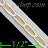 14K Gold Open Link 1/1 White Pave Chain 24" 2.4mm
