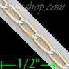 14K Gold Open Link 1/1 White Pave Chain 24" 2.4mm