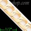 14K Gold Square Curb Chain 22" 7mm
