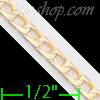 14K Gold Square Curb Chain 18" 2.5mm