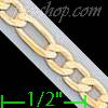 14K Gold Gentle Figaro 3+6 Chain 24" 3.7mm