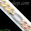 14K Gold Figaro 3+1 3Color Chain 22" 9.7mm