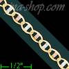 14K Gold Flat Mariner 3Color Chain 18" 4.2mm