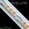 14K Gold Figaro 3+1 3Color Chain 26" 7.1mm