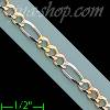14K Gold Figaro 3+1 3Color Chain 20" 4mm