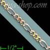 14K Gold Figaro 3+1 3Color Chain 18" 3.2mm