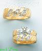 14K Gold 0.22ct Diamond Wedding Set Rings