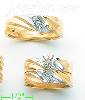 14K Gold 0.22ct Diamond Wedding Set Rings