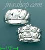 14K Gold 0.08ct Diamond Wedding Set Rings