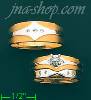 14K Gold 0.08ct Diamond Wedding Set Rings