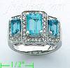 14K Gold Diamond 0.5ct / Blue Topaz 3.2ct Colored Stone Ring