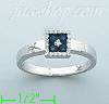 14K Gold Diamond 0.2ct / Sapphire 0.2ct Colored Stone Ring