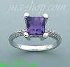 14K Gold Diamond 0.4ct / Amethyst 1.5ct Colored Stone Ring