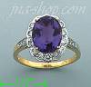 14K Gold Diamond 0.7ct / Amethyst 3.8ct Colored Stone Ring