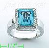 14K Gold Diamond 0.2ct / Blue Topaz 3.82ct Colored Stone Ring