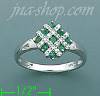 14K Gold Diamond 0.25ct / Emerald 0.25ct Colored Stone Ring