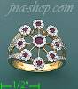 14K Gold Diamond 0.65ct / Ruby 0.35ct Colored Stone Ring