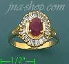 14K Gold Diamond 0.7ct / Ruby 1ct Colored Stone Ring