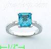 14K Gold Diamond 0.1ct / Blue Topaz 1ct Colored Stone Ring