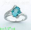 14K Gold Diamond 0.2ct / Blue Topaz 4.92ct Colored Stone Ring