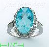 14K Gold Diamond 0.2ct / Blue Topaz 7.5ct Colored Stone Ring