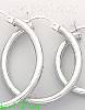 14K Gold White Hoop Earrings