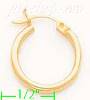 14K Gold Plain Hoop Earrings