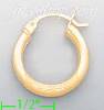 14K Gold Dia-Cut Hoop Earrings